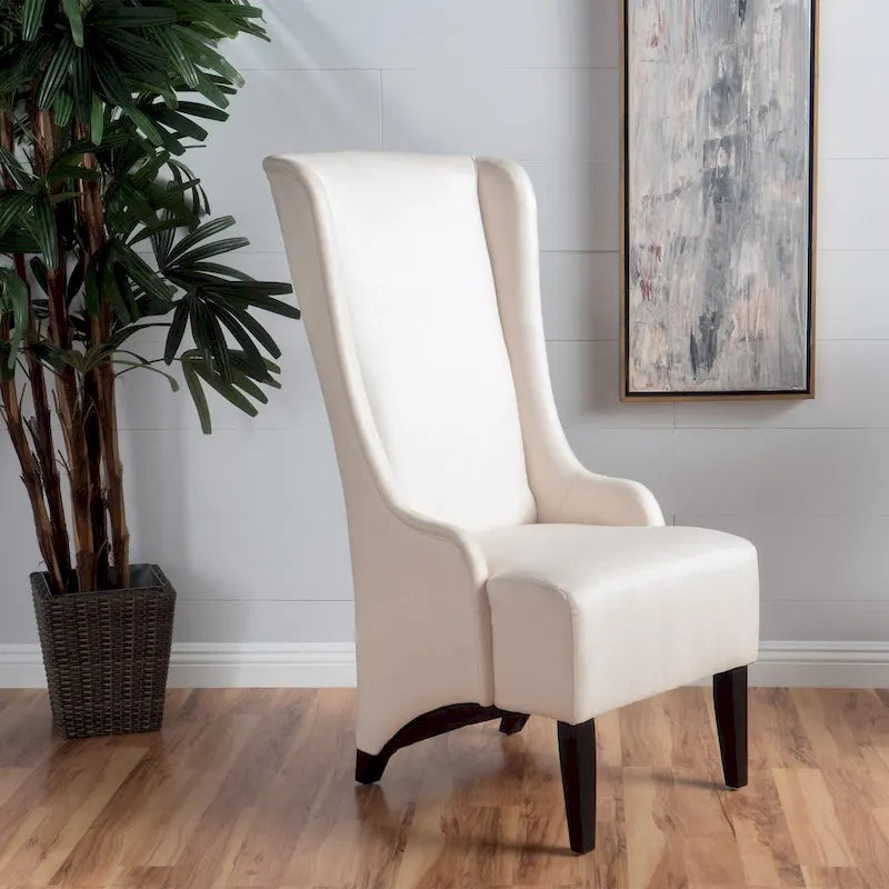 Chaise de salle à manger à dossier haut en tissu Callie par Christopher Knight Home - 23,25 L x 28,75 l x 46,25 H