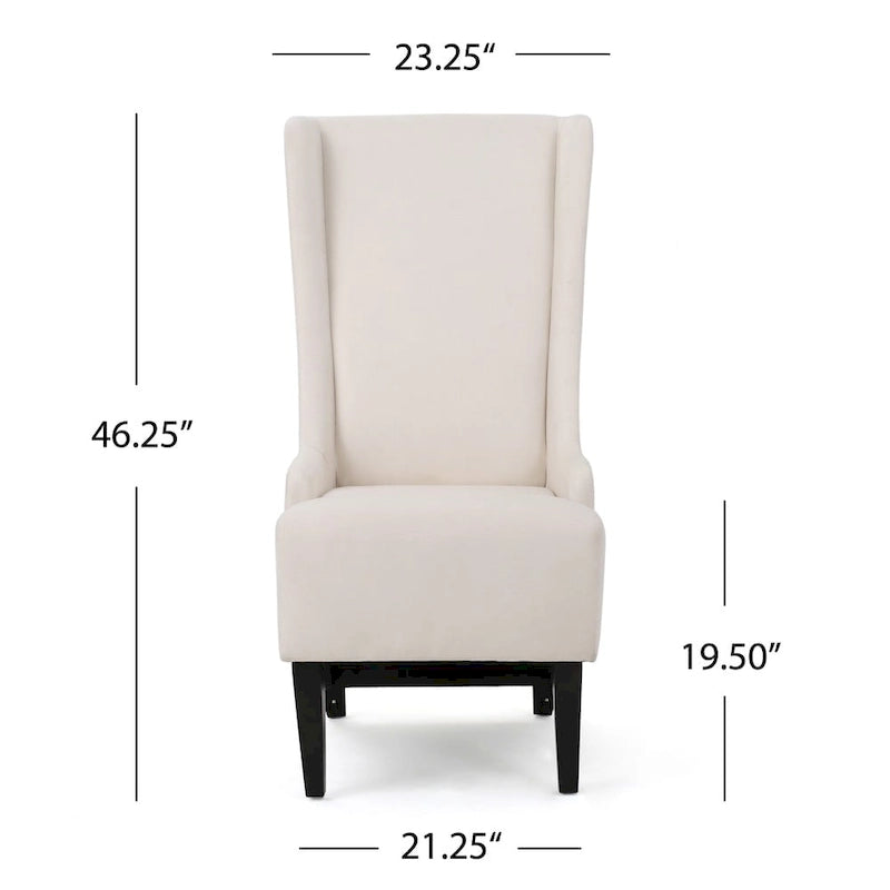 Chaise de salle à manger à dossier haut en tissu Callie par Christopher Knight Home - 23,25 L x 28,75 l x 46,25 H