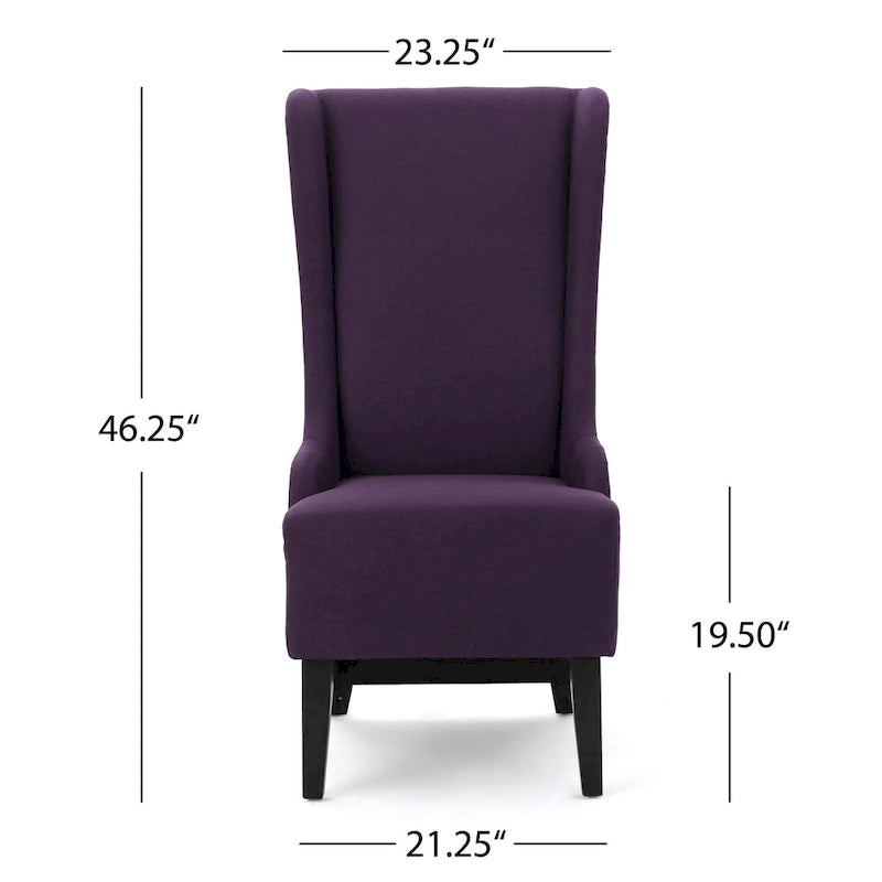 Chaise de salle à manger à dossier haut en tissu Callie par Christopher Knight Home - 23,25 L x 28,75 l x 46,25 H