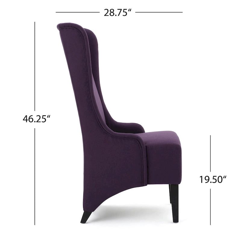Chaise de salle à manger à dossier haut en tissu Callie par Christopher Knight Home - 23,25 L x 28,75 l x 46,25 H