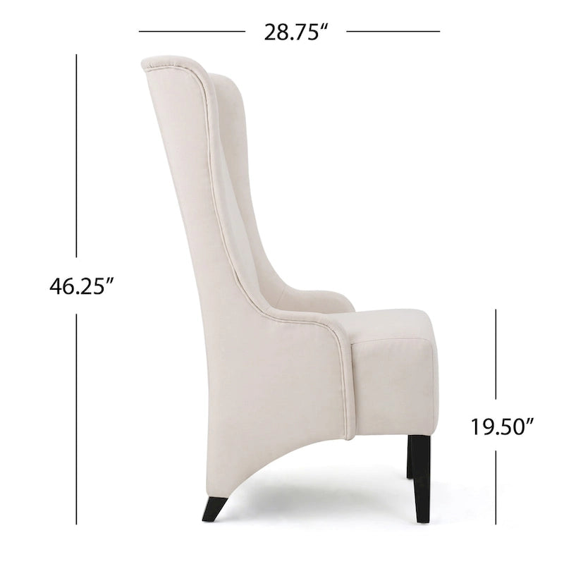 Chaise de salle à manger à dossier haut en tissu Callie par Christopher Knight Home - 23,25 L x 28,75 l x 46,25 H