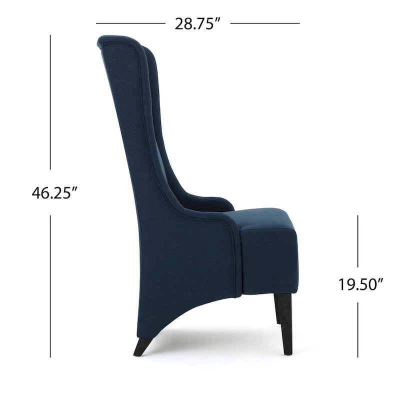 Chaise de salle à manger à dossier haut en tissu Callie par Christopher Knight Home - 23,25 L x 28,75 l x 46,25 H