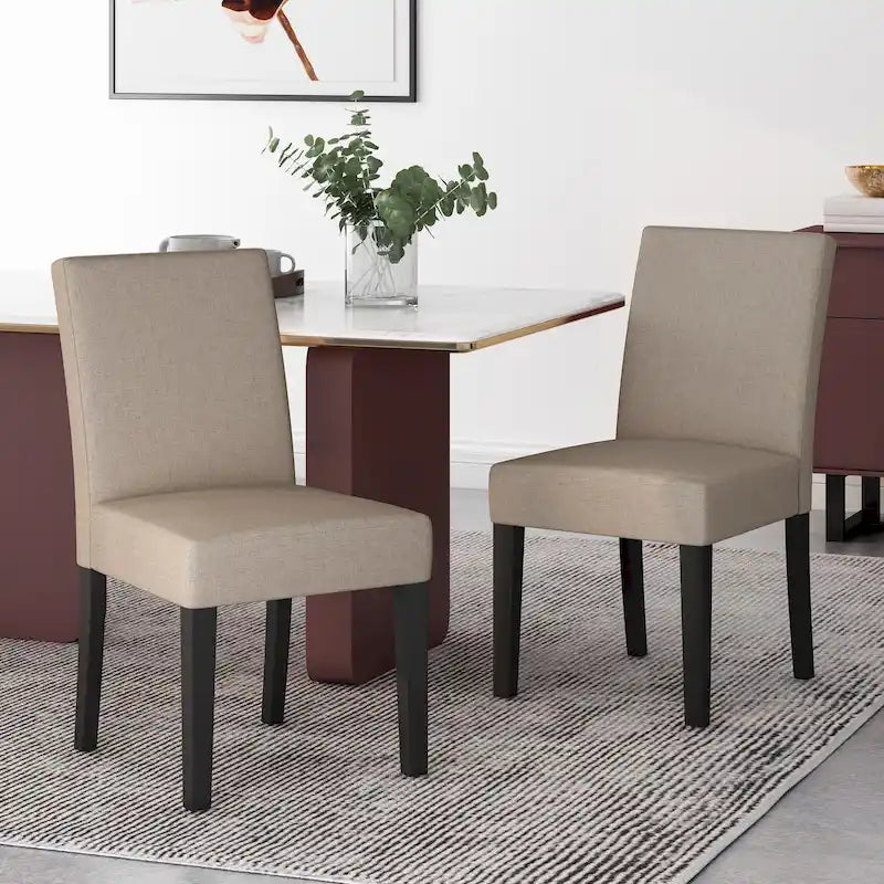 Chaise de salle à manger contemporaine rembourrée Kuna (ensemble de 2) par Christopher Knight Home