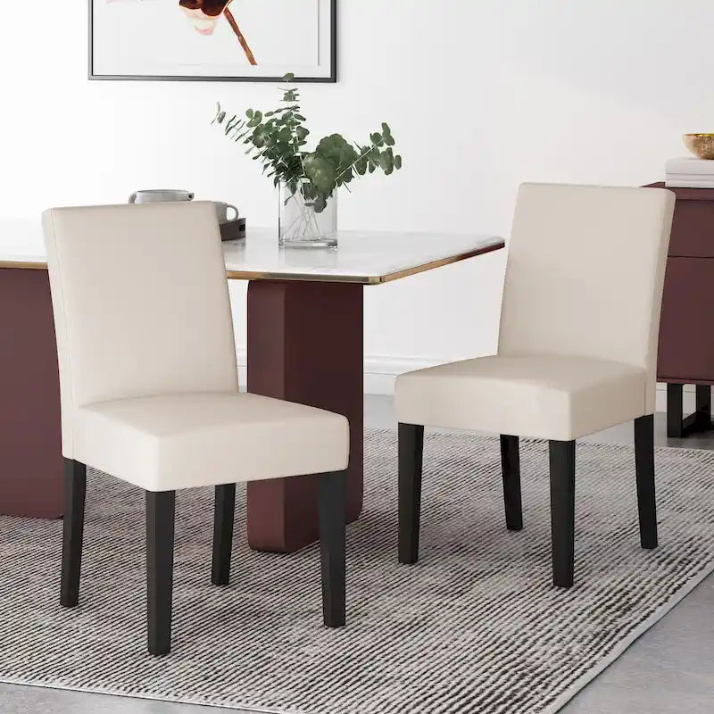 Chaise de salle à manger contemporaine rembourrée Kuna (ensemble de 2) par Christopher Knight Home