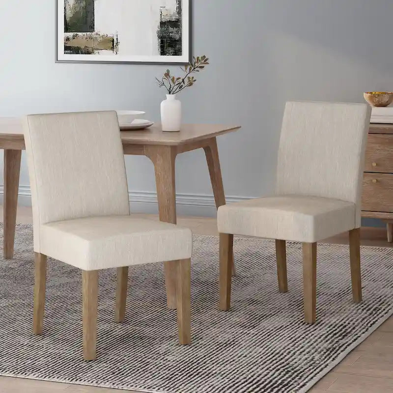 Chaise de salle à manger contemporaine rembourrée Kuna (ensemble de 2) par Christopher Knight Home