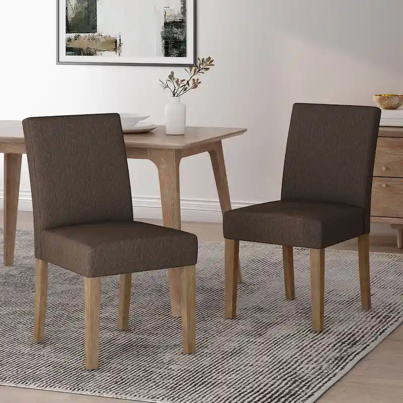 Chaise de salle à manger contemporaine rembourrée Kuna (ensemble de 2) par Christopher Knight Home