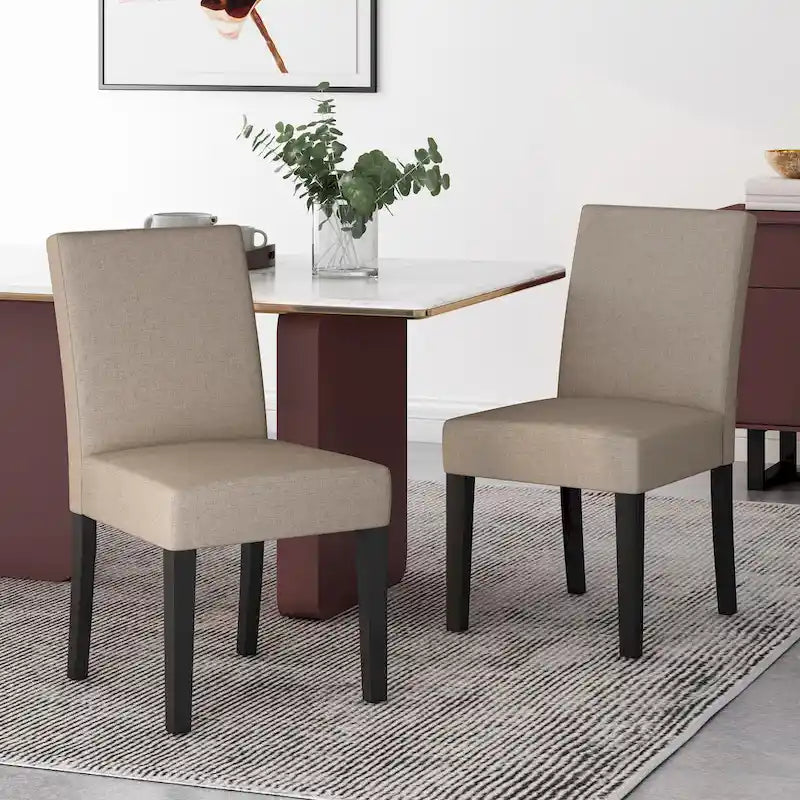 Chaise de salle à manger contemporaine rembourrée Kuna (ensemble de 2) par Christopher Knight Home