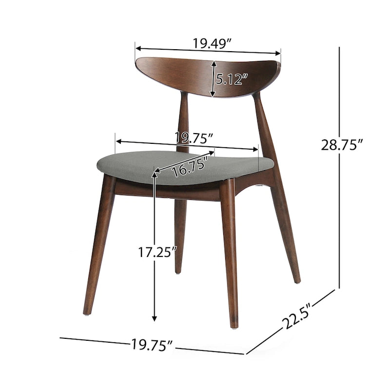 Chaises de salle à manger Barron Mid-Century Modern (ensemble de 2) par Christopher Knight Home - 22,50 L x 19,75 P x 28,75 H