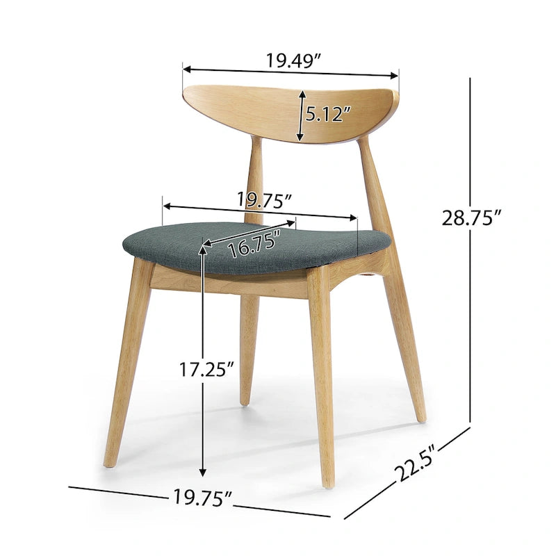 Chaises de salle à manger Barron Mid-Century Modern (ensemble de 2) par Christopher Knight Home - 22,50 L x 19,75 P x 28,75 H