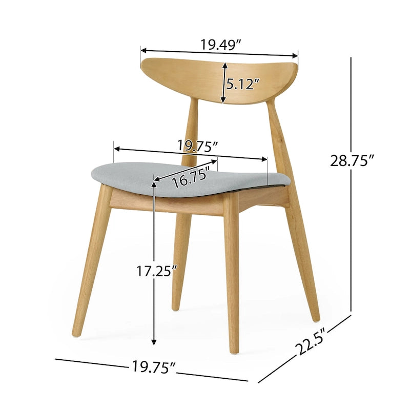 Chaises de salle à manger Barron Mid-Century Modern (ensemble de 2) par Christopher Knight Home - 22,50 L x 19,75 P x 28,75 H