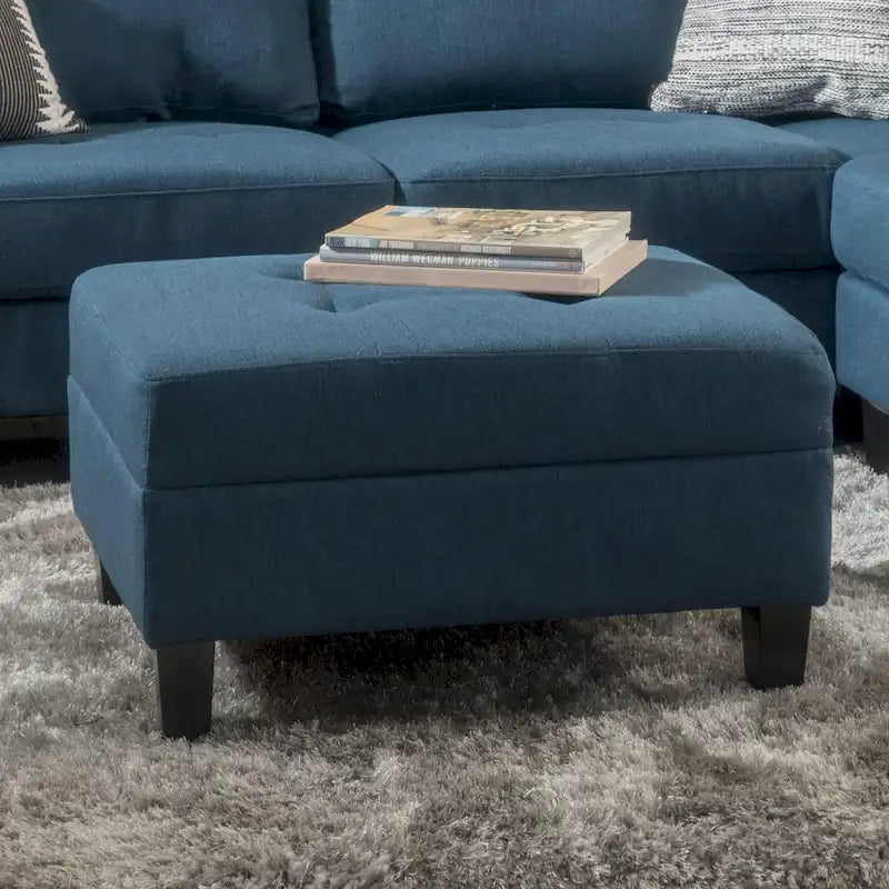 Pouf ottoman en tissu capitonné Tiernan par Christopher Knight Home