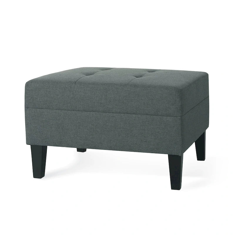 Pouf ottoman en tissu capitonné Tiernan par Christopher Knight Home