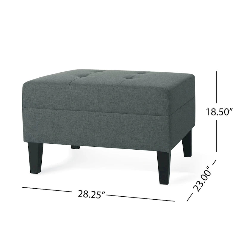 Pouf ottoman en tissu capitonné Tiernan par Christopher Knight Home