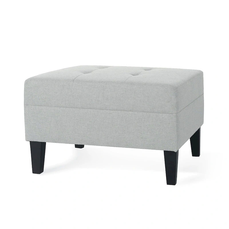 Pouf ottoman en tissu capitonné Tiernan par Christopher Knight Home