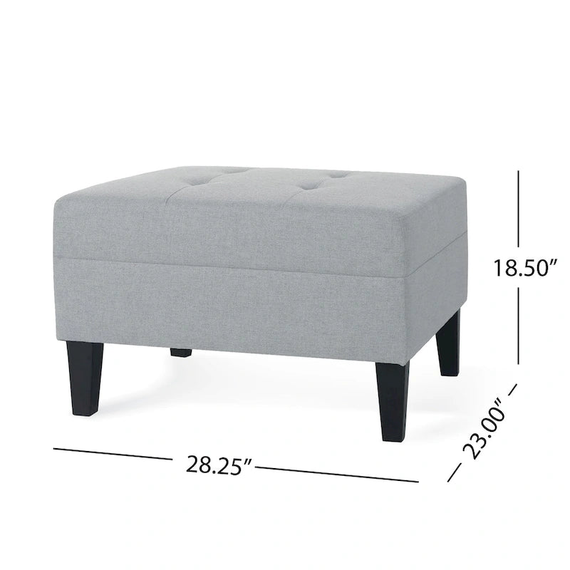 Pouf ottoman en tissu capitonné Tiernan par Christopher Knight Home