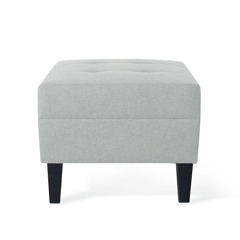 Pouf ottoman en tissu capitonné Tiernan par Christopher Knight Home