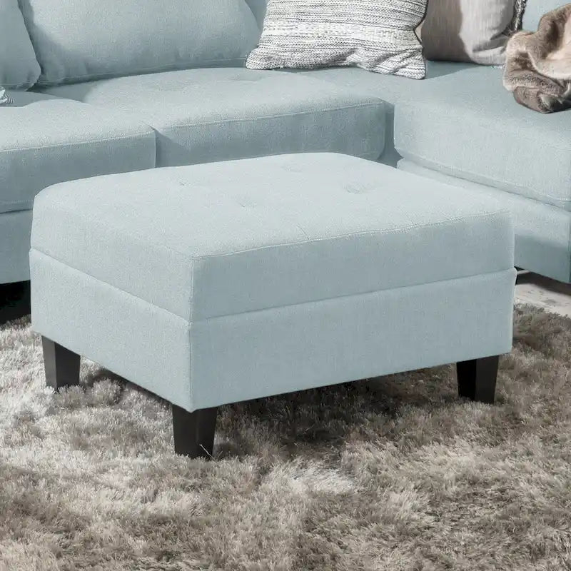 Pouf ottoman en tissu capitonné Tiernan par Christopher Knight Home