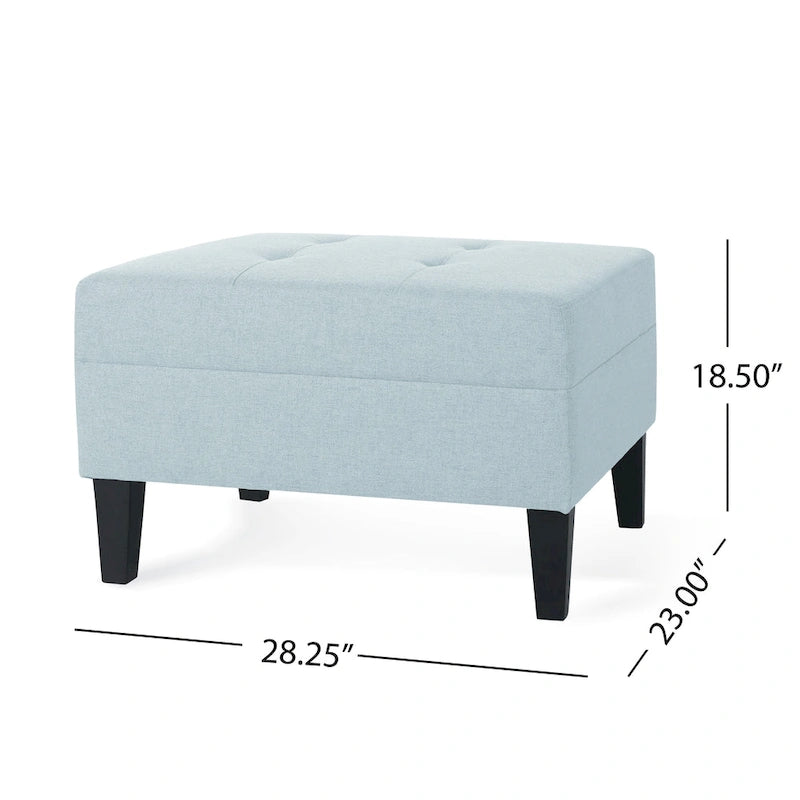 Pouf ottoman en tissu capitonné Tiernan par Christopher Knight Home