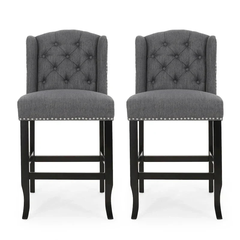 Tabouret de comptoir Foxcroft Wingback (ensemble de 2) par Christopher Knight Home