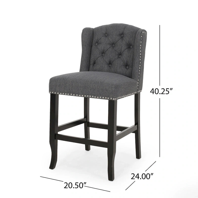 Tabouret de comptoir Foxcroft Wingback (ensemble de 2) par Christopher Knight Home