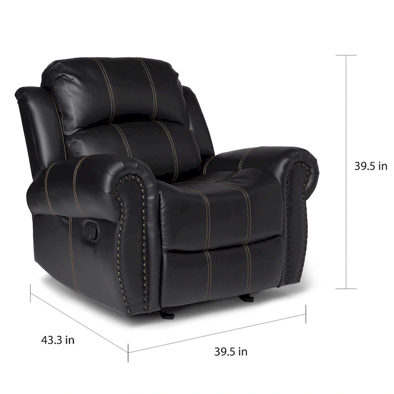 Fauteuil inclinable Charlie en cuir PU de Christopher Knight Home