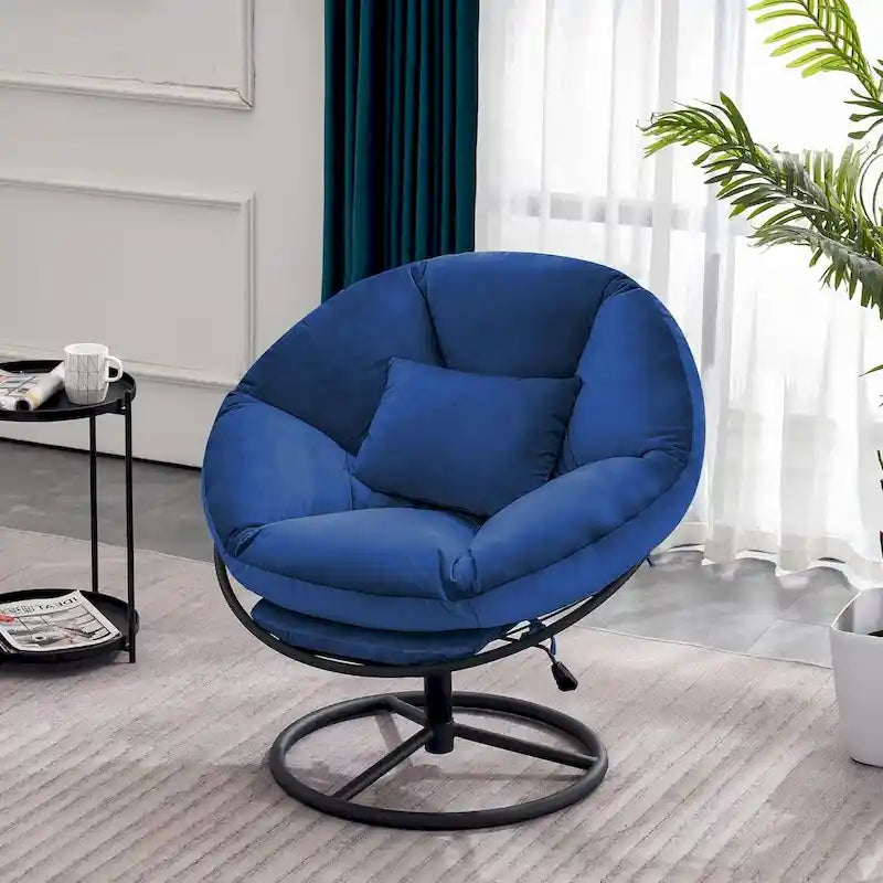 Fauteuil Papasan pivotant à vérin à gaz MCombo avec réglage de la hauteur, Velours HQ405