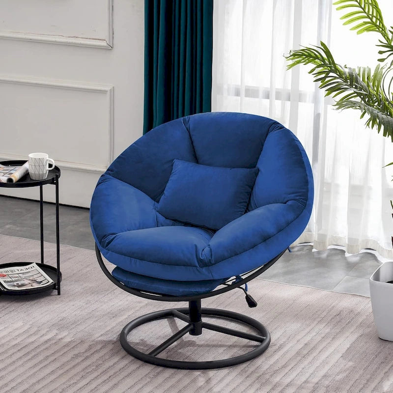 Fauteuil Papasan pivotant à vérin à gaz MCombo avec réglage de la hauteur, Velours HQ405