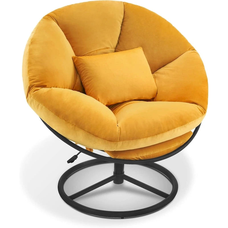 Fauteuil Papasan pivotant à vérin à gaz MCombo avec réglage de la hauteur, Velours HQ405