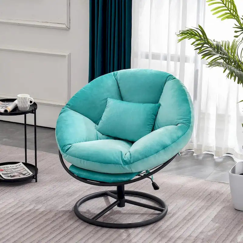 Fauteuil Papasan pivotant à vérin à gaz MCombo avec réglage de la hauteur, Velours HQ405