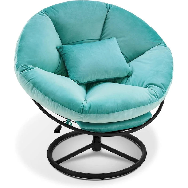 Fauteuil Papasan pivotant à vérin à gaz MCombo avec réglage de la hauteur, Velours HQ405
