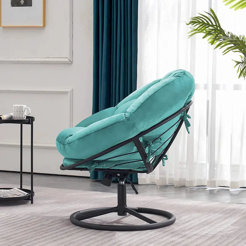 Fauteuil Papasan pivotant à vérin à gaz MCombo avec réglage de la hauteur, Velours HQ405