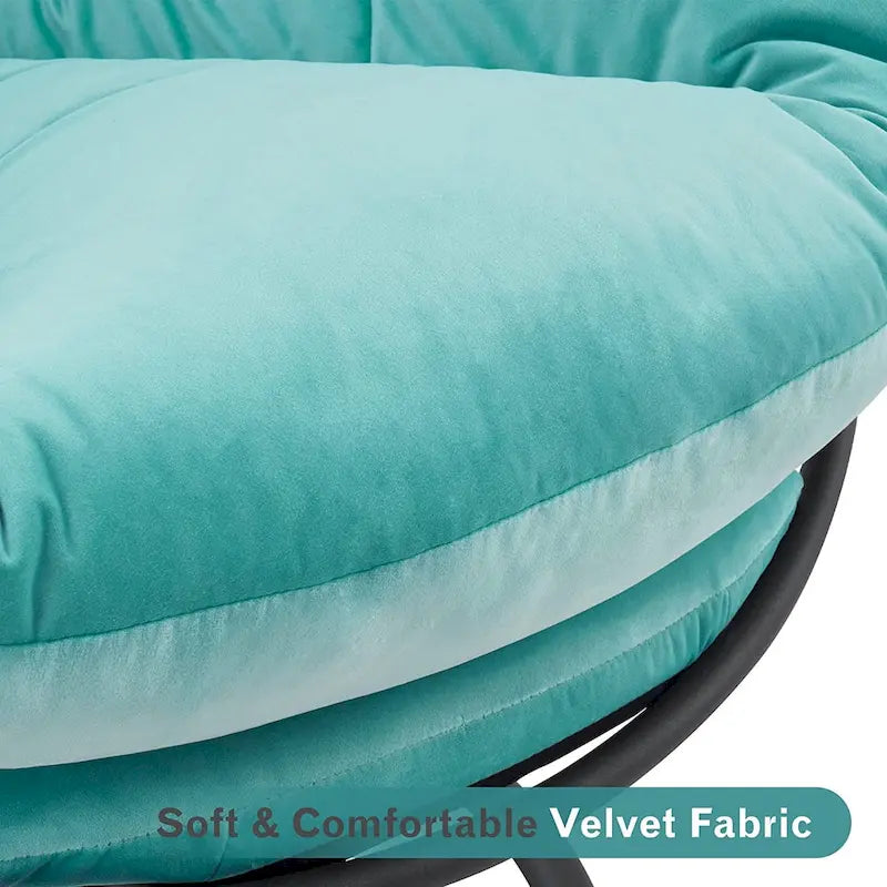 Fauteuil Papasan pivotant à vérin à gaz MCombo avec réglage de la hauteur, Velours HQ405