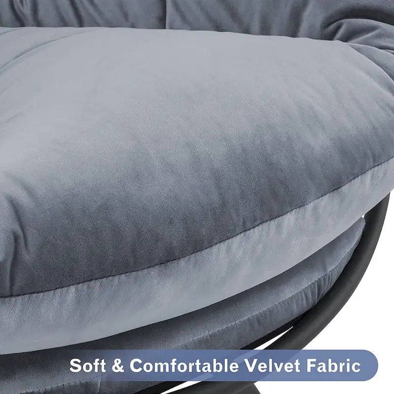 Fauteuil Papasan pivotant à vérin à gaz MCombo avec réglage de la hauteur, Velours HQ405