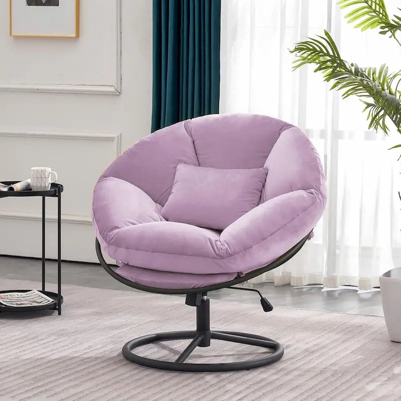 Fauteuil Papasan pivotant à vérin à gaz MCombo avec réglage de la hauteur, Velours HQ405