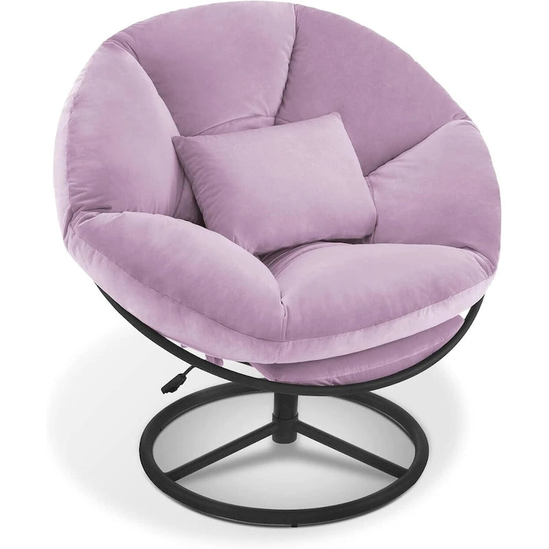 Fauteuil Papasan pivotant à vérin à gaz MCombo avec réglage de la hauteur, Velours HQ405