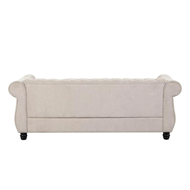Canapé Chesterfield Morden Fort en velours capitonné