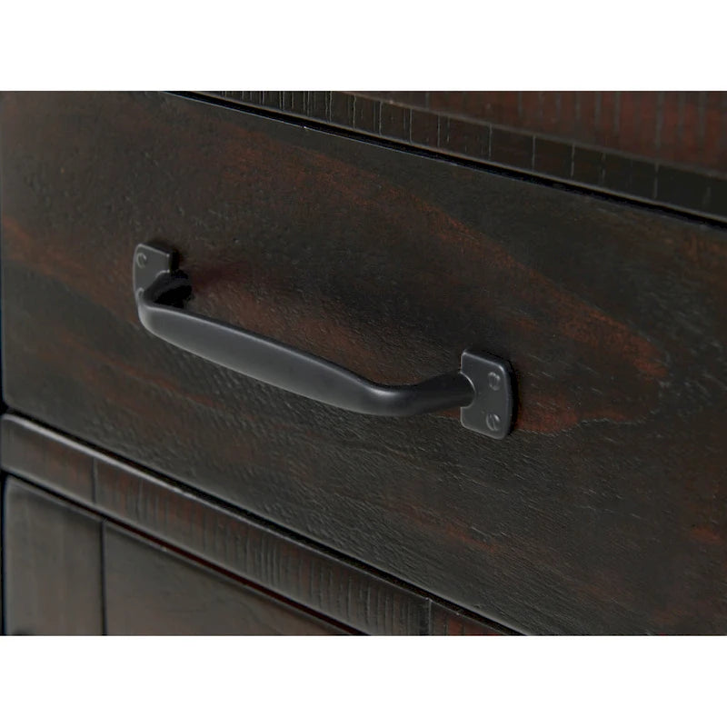 Table d'appoint rustique en bois massif avec station de recharge dissimulée