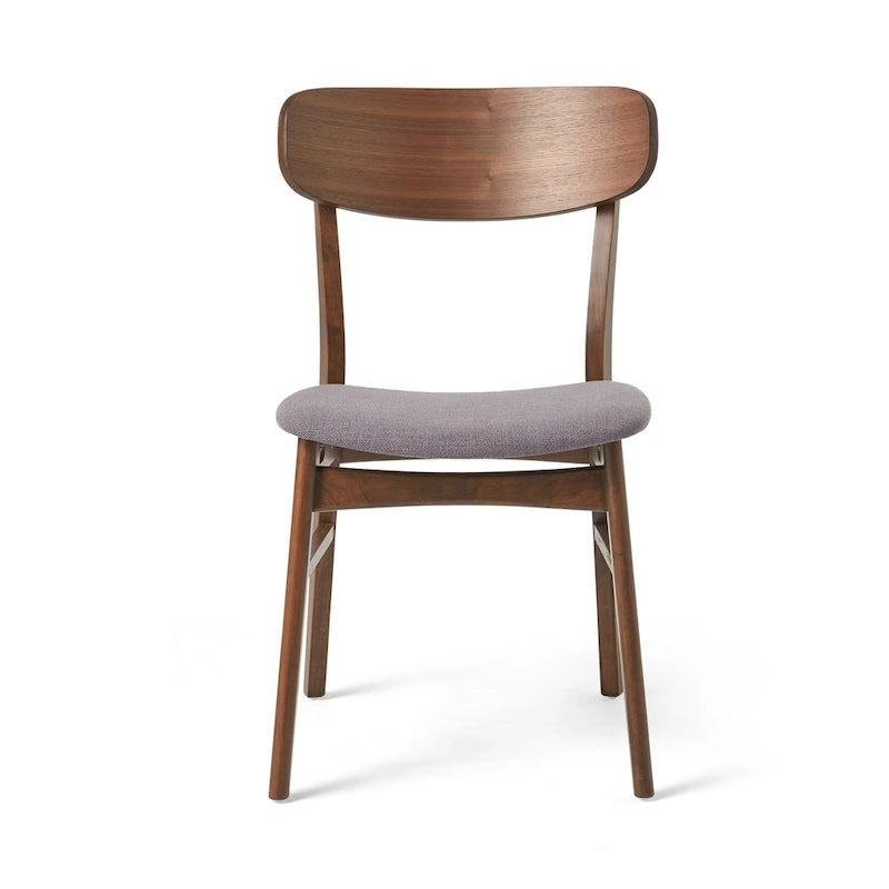 Chaises de salle à manger en bois rembourrées en tissu (Lot de 2) par Christopher Knight