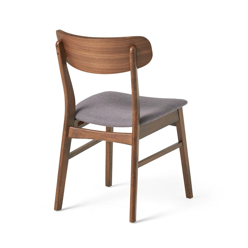 Chaises de salle à manger en bois rembourrées en tissu (Lot de 2) par Christopher Knight