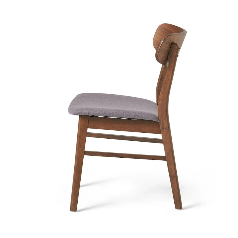 Chaises de salle à manger en bois rembourrées en tissu (Lot de 2) par Christopher Knight