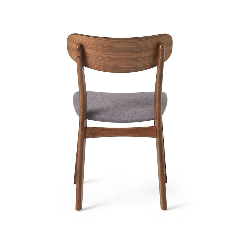 Chaises de salle à manger en bois rembourrées en tissu (Lot de 2) par Christopher Knight