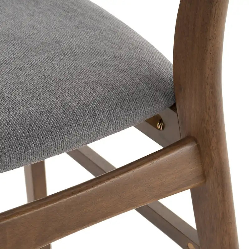 Chaises de salle à manger en bois rembourrées en tissu (Lot de 2) par Christopher Knight