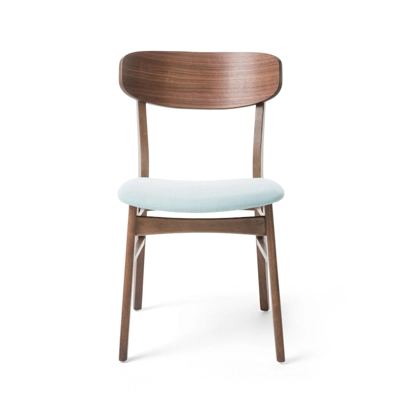 Chaises de salle à manger en bois rembourrées en tissu (Lot de 2) par Christopher Knight