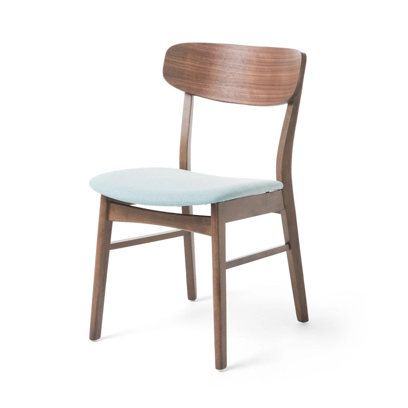 Chaises de salle à manger en bois rembourrées en tissu (Lot de 2) par Christopher Knight