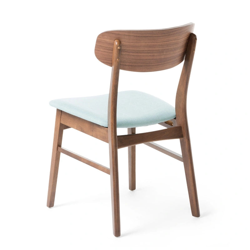 Chaises de salle à manger en bois rembourrées en tissu (Lot de 2) par Christopher Knight