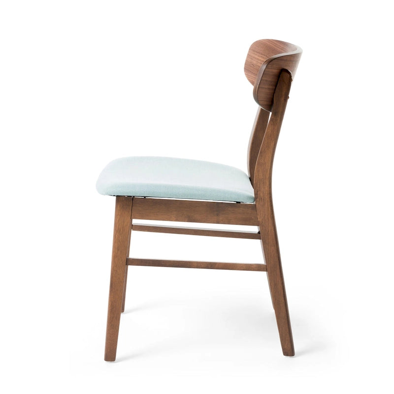 Chaises de salle à manger en bois rembourrées en tissu (Lot de 2) par Christopher Knight