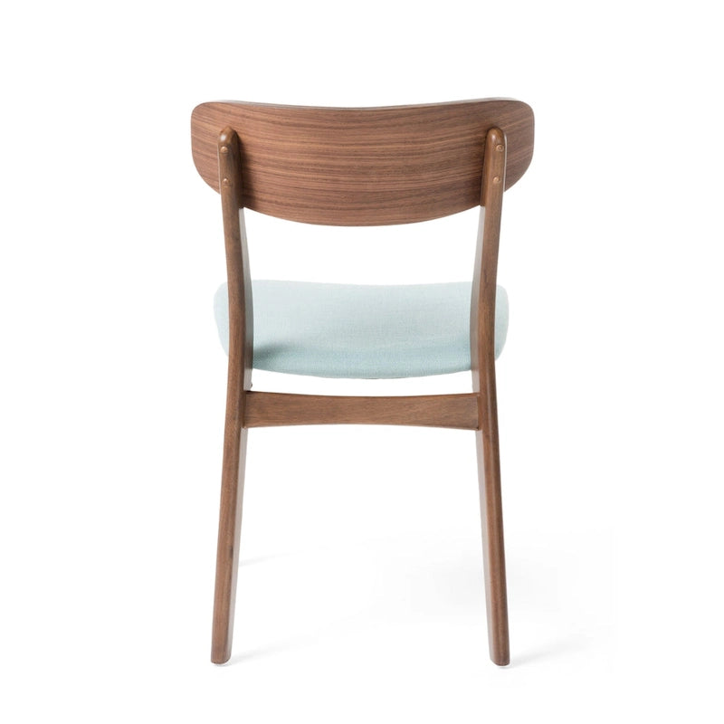 Chaises de salle à manger en bois rembourrées en tissu (Lot de 2) par Christopher Knight