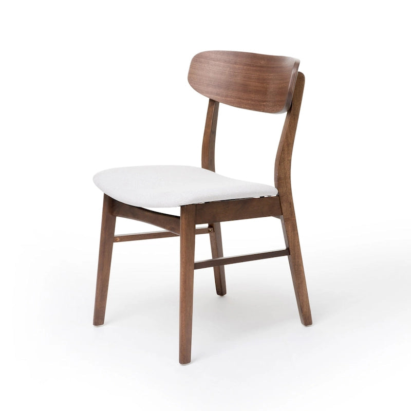 Chaises de salle à manger en bois rembourrées en tissu (Lot de 2) par Christopher Knight
