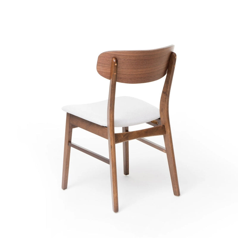 Chaises de salle à manger en bois rembourrées en tissu (Lot de 2) par Christopher Knight