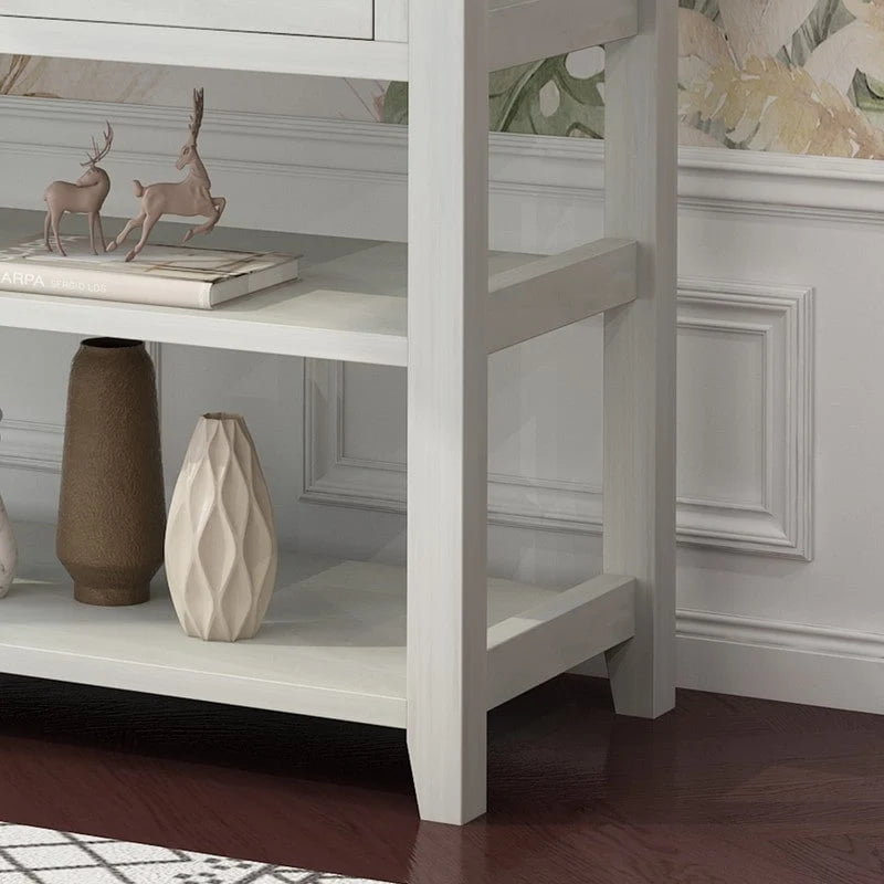 Console d'entrée avec 3 tiroirs et 2 étagères ouvertes